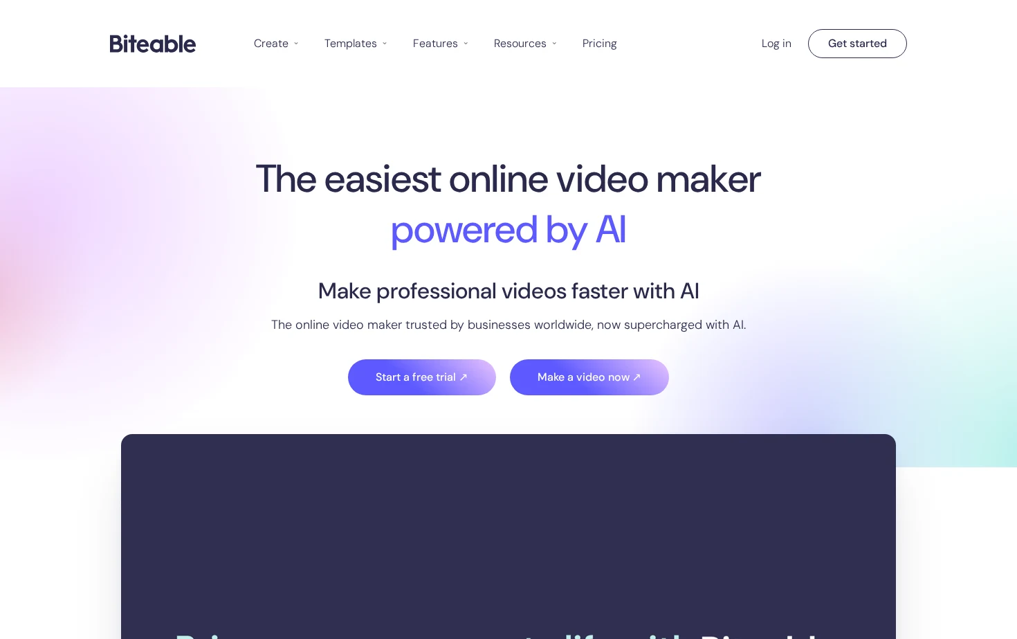 Biteable 页面快照